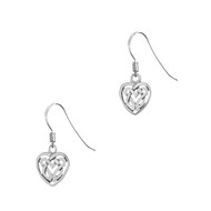 Hamilton & Young | Celtic Knotwork Silver Heart Drop Earrings 'Nuala' 