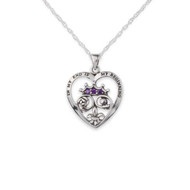 Hamilton & Young | Mary Queen of Scots Silver Heart Pendant with Amethyst colour stones