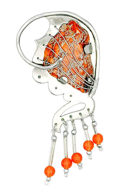 Orange Jasper Jewelry Clip