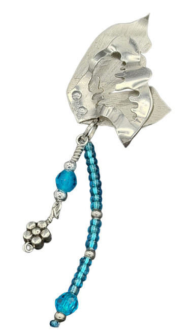 Silver Jewelry Clip w/Turquoise Beads