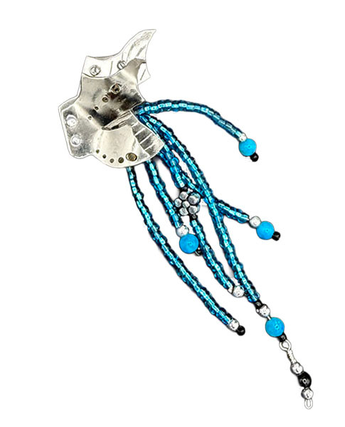 Silver Jewelry Clip w/Turquoise beads