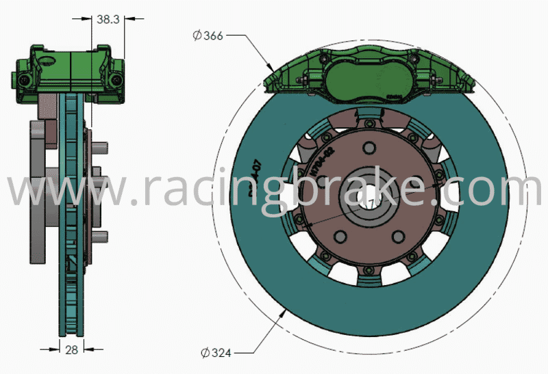 RB 4pot Caliper Front & OE Caliper Rear BBK (324/330) for Acura NSX NA1 (91-05) (P/N 2128-K & 2077)