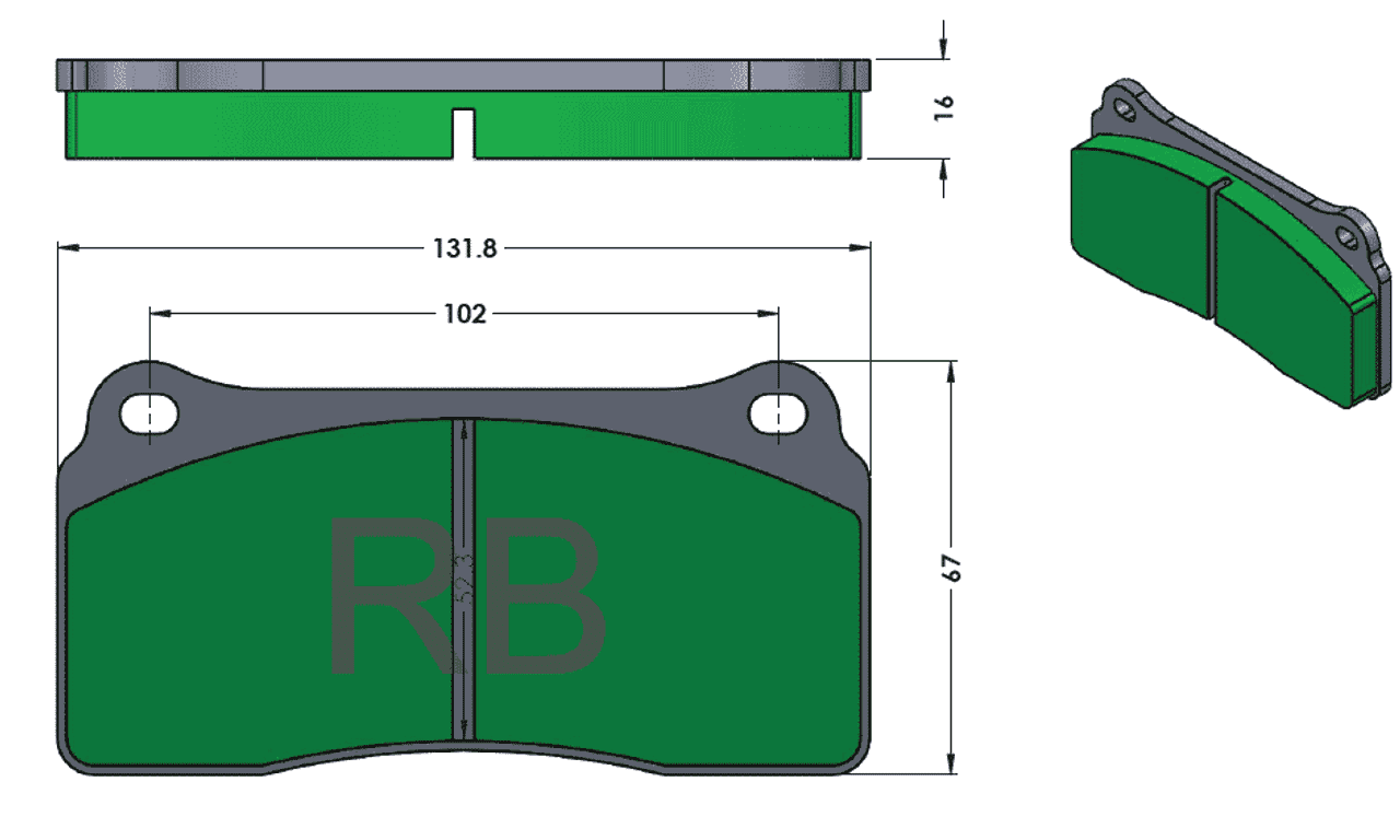 [PD968-360] RB Brake Pads (ST600) for Nissan GTR, Lexus RCF Track Edition, RB4M Rear Calipers