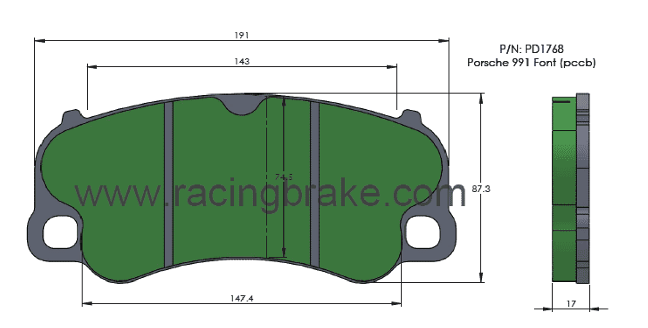 [PD1768-360] RB ST600 : Porsche 991 GT3 w/PCCB Front