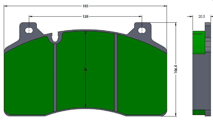 Front dimensions