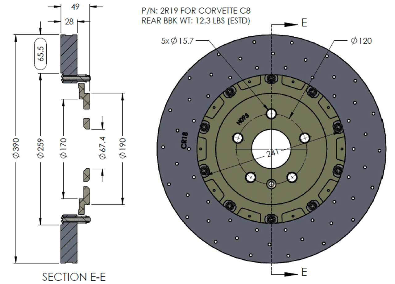 RB-CCB System BBK (420/390) for Corvette C8 (P/N 2R18-K & 2R19-K)