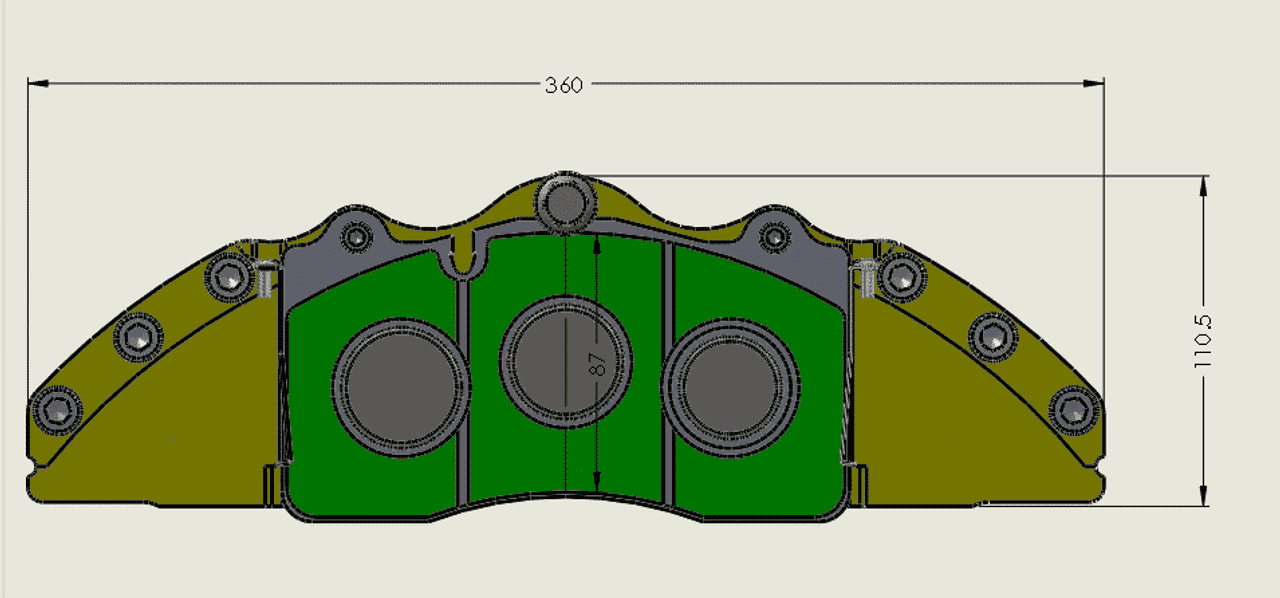 RB6XL1 Caliper (230x44) 6-Piston: 34/38/40mm for Ford Mustang GT500 (2020+) Front Direct Replacement (Price per each); Also good for other applications - Adaptor design service on request.