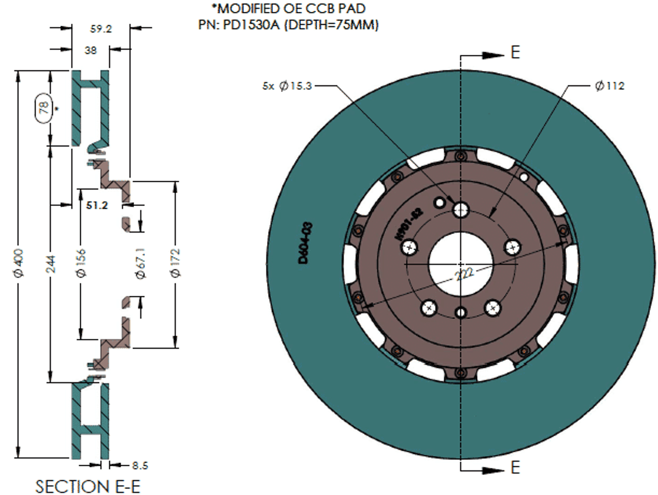 Front rotor dimension