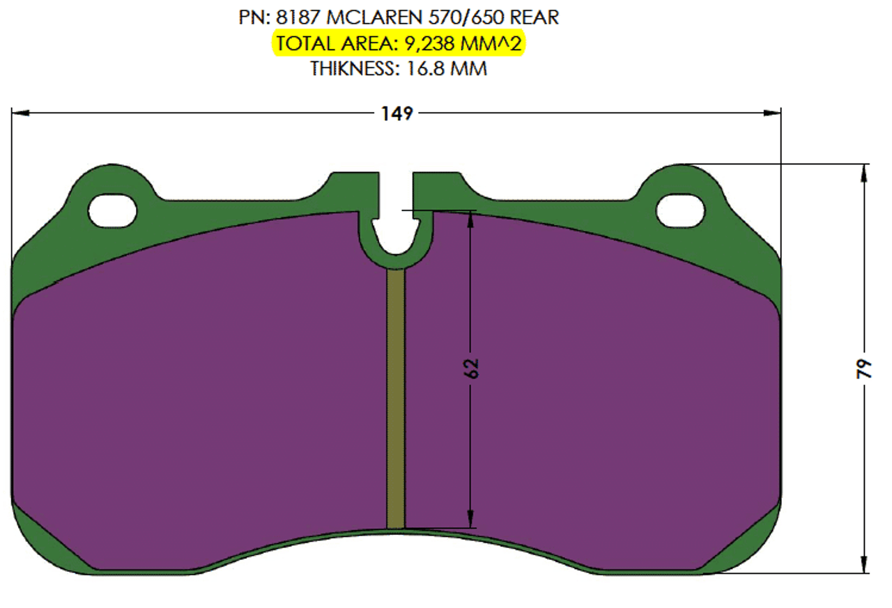 [PD8187] Brake Pads for CCM Rotors : Lotus Emira Front, McLaren 570S/650S/675LT/MP4-12C Rear