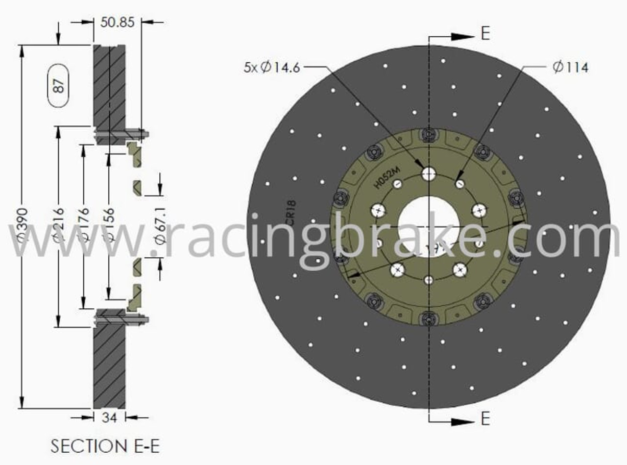 Front rotor wt: 15 lbs