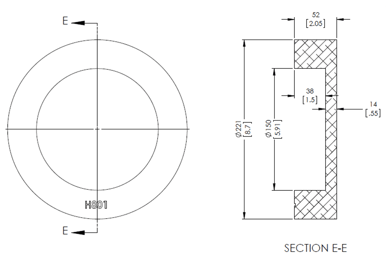 Forged Aluminum Alloy (T6061-T6) For Rotor Hats (8.7")