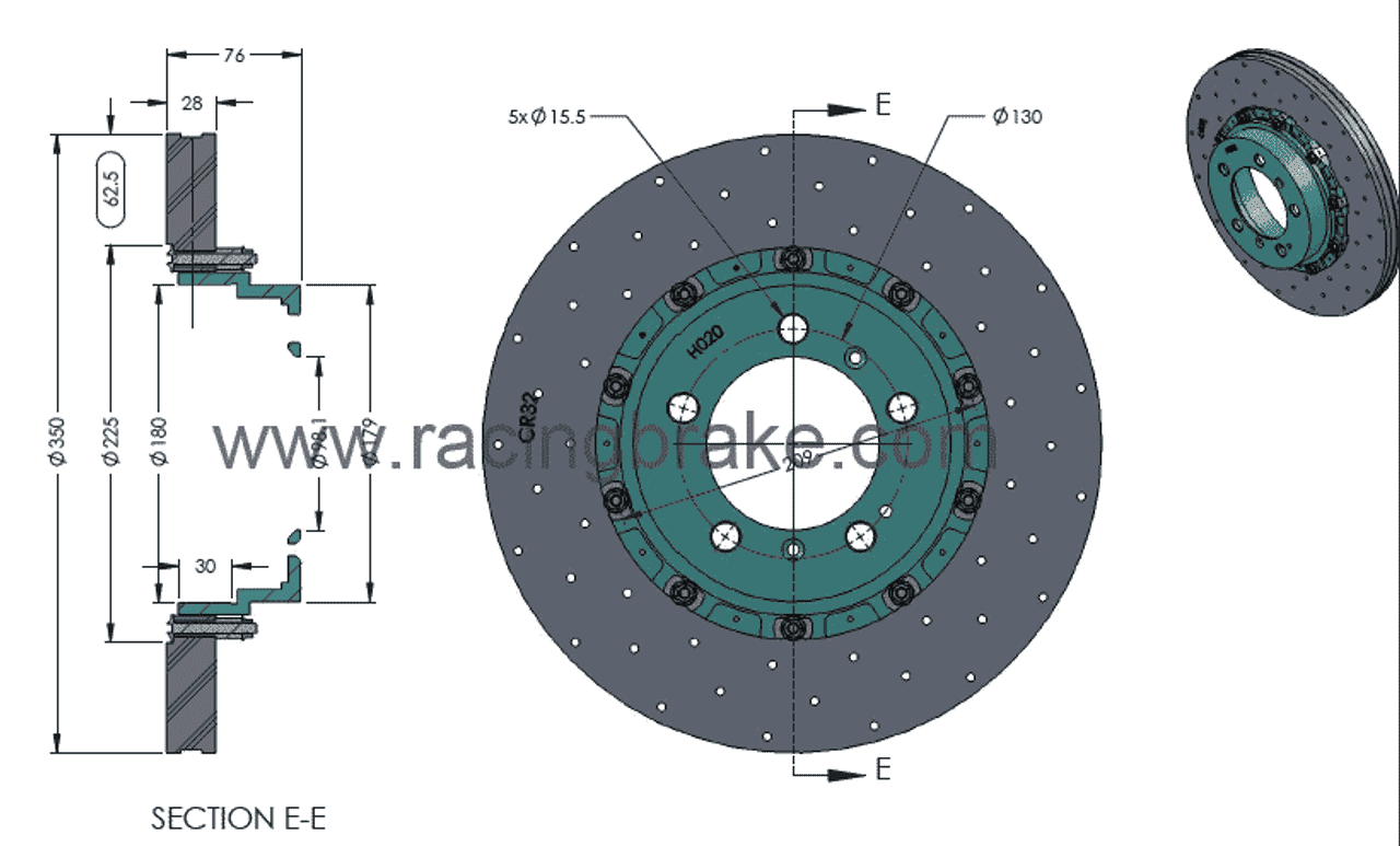 RB-CCB Rotor Kit (380x34/350x28) for Porsche 997.2 GT3 Pccb Replacement (P/N 2C12 & 2C25)