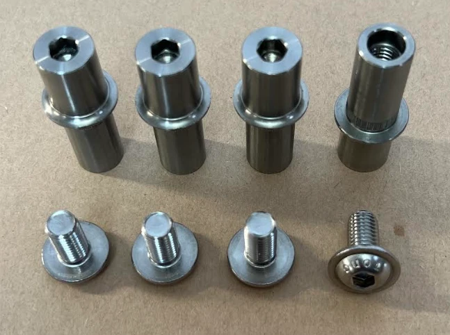 RB Pad Pins & Bolts for Porsche, Tesla Plaid Brembo Calipers (Pack of 4 for 1 Caliper, Order Qty 2 for 2 Calipers)