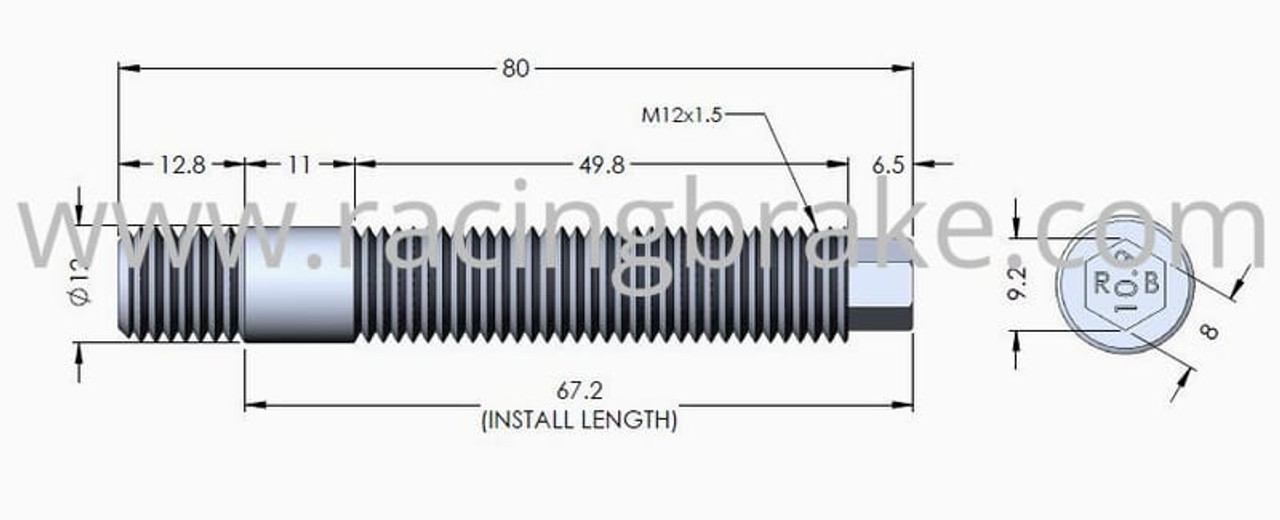 Copy of RB Wheel Studs & Nuts Conversion Kit - M12x1.5  (10 per pack)