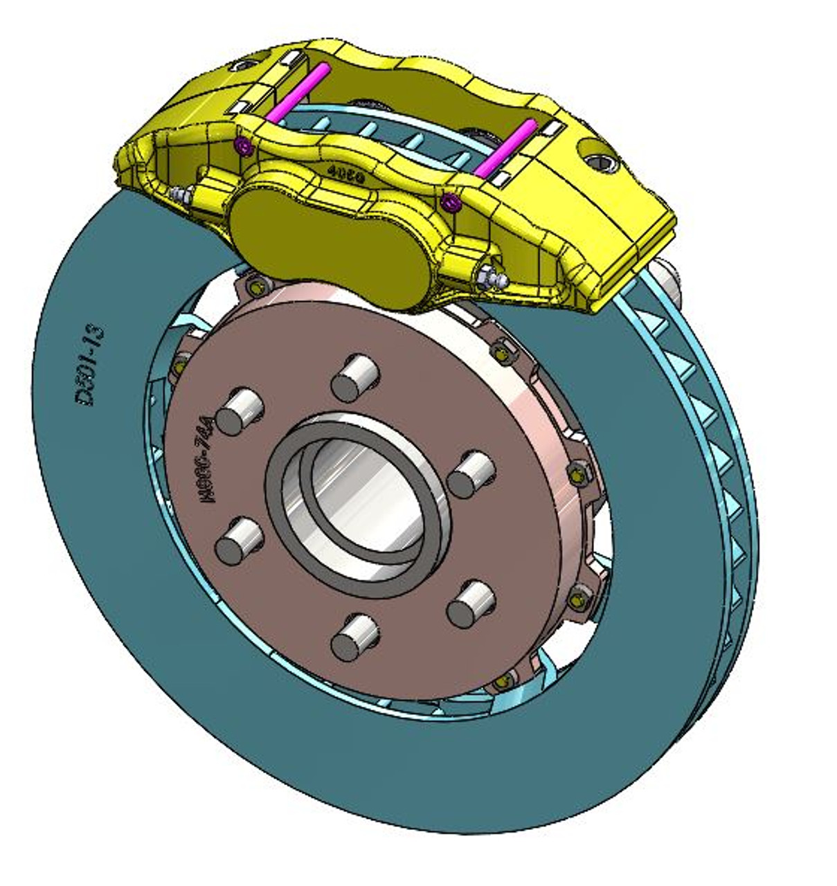 RB 4/2 pot caliper Brake Kt (350/348) for Raptor (2009-2023) Fits OE 17" Beadlock Wheels w/A Tight Space (P/N: 2577-K,  2571-K), (Rear is for drum brake only & NOT w/ePB)