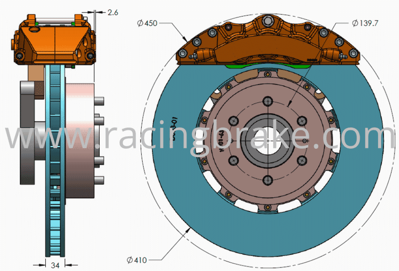 RB 6 Pot Caliper BBK (410x34) for Toyota Tundra 2022+ FRONT
