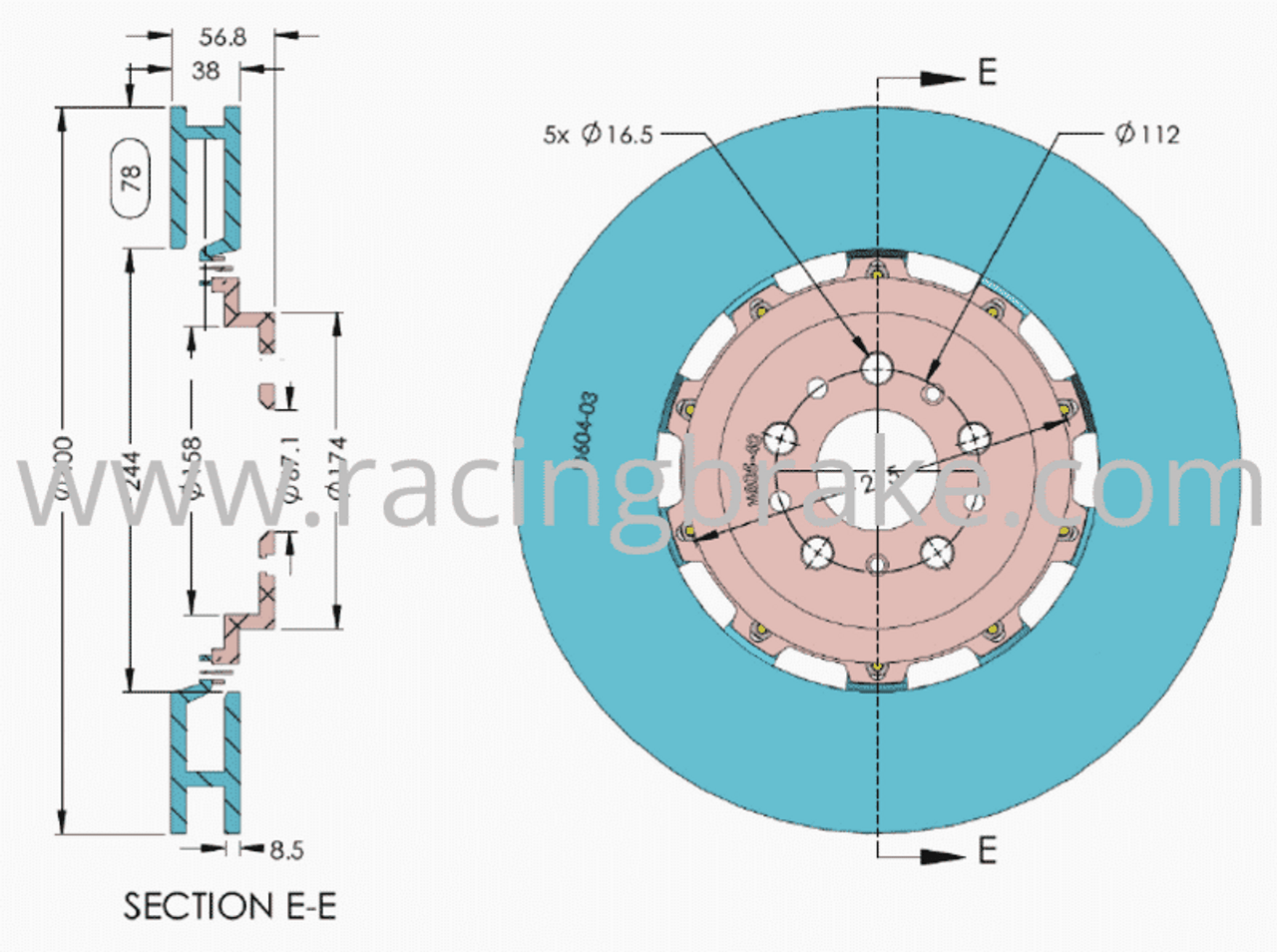 RB 2Pc Rotor kit (400x38/380x28) for M5 F90, M3/M4 G8x CCB to Iron Rotor Conversion (P/N 2725 & 2645)