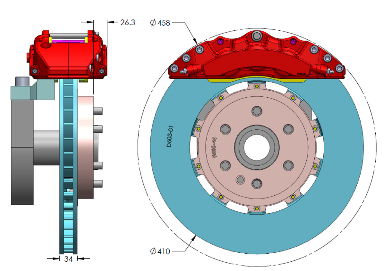 Tesla Cybertruck Front Big Brake Upgrade kit (P/N: 2723-K)