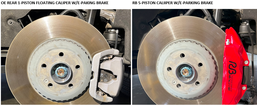 oe rear 1 pot floating caliper vs. rb 5 pot