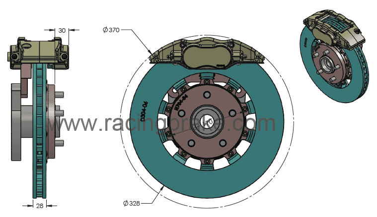 RB Caliper BBK (328x28) for RX8 & Miata NC (06-15) Heavy Track Duty Front