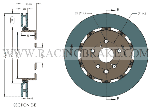 RB 2pc Rotor Kit for Lexus RCF/GSF (2015+) & ISF Rear OE Repl & ISF/GS/IS 07+ 14" BBK