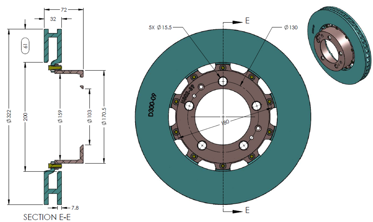 RB 2pc Rotor Kit (322x32) for Porsche 993 Turbo & RS Front