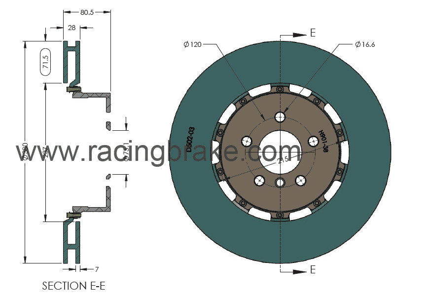 RB Iron Rotor Kit w/BMW Gold Caliper Upgrade for BMW X5/X6 (99-18) (P/N 2480 & 2481)