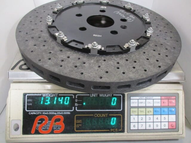 Rear CCB (w/rb light wt hat) wt: 13.1 lbs