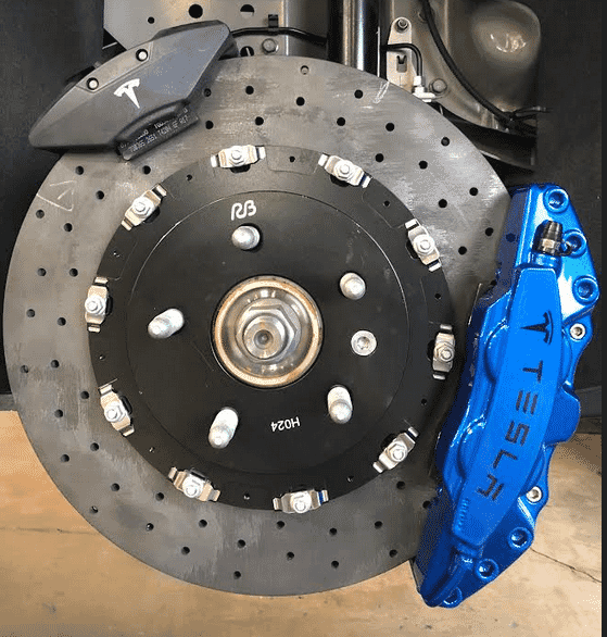 RB CCB System Kit (390/360) for Tesla Model S & X Front & Rear (P/N 2C49-K & 2C33-K), Compatible with a Separate Parking Brake (Not compatible w/ dual function e-PB)