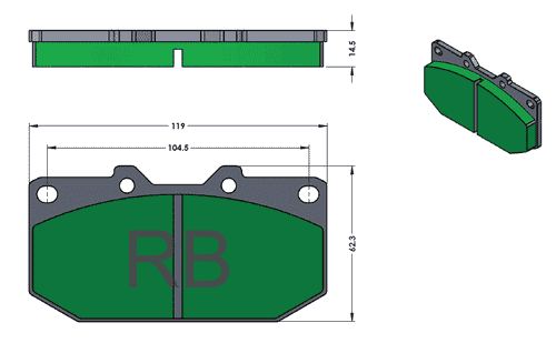 [PD647-391] RB Street Pad (XT910) for RB4000 Caliper, 300ZX, WRX