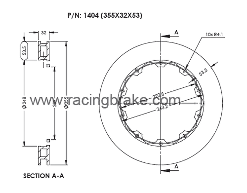 Rotor Ring (355x32) for Stopteck/Brembo BBK Replacement (Brembo P/N: 09.9306.11 &.21) Price is for Pair &  Includes Hardware