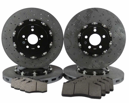Carbon Ceramic Rotor Kit (394/360) for Aston Martin (DB8-DB10), Vanquish, Vantage V12S CCB Rotor Replacement, Front & Rear (P/N 2C06 & 2R40) - Note this kit is not suitable for DB11-DB12 with 128mm hub pcd.