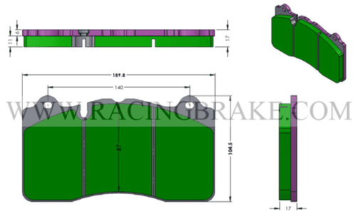 [PD1395GT-391] RB (XT910) Street Brake Pads for Iron Rotors w/ RB6XL1 Caliper
