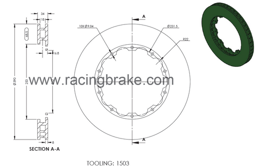 Rotor Rings (390x34) for Nissan GT-R 2012+, Dodge Hellcat etc. Front (Price is for pair) - Hardware  are not included.