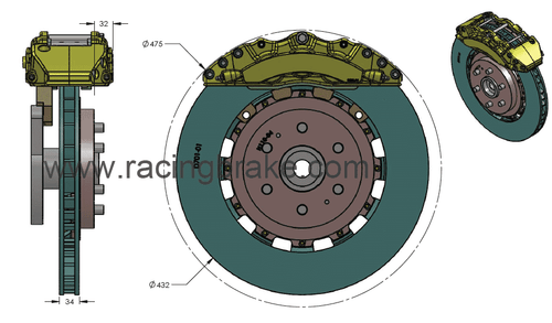 RB Super BBK (432/410) for Escalade, Avalanche, Silverado, Suburban, Tahoe, GMC Sierra, Yukon 99-2022 Front & Rear (P/N 2420-K & 2277-K)