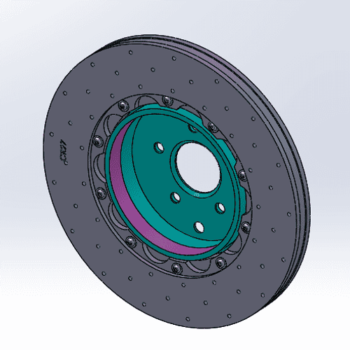 RB Light Wt Rotor Hat for Camaro G5 Z28 Rear & G6 Upgrade to CCM Rotors (390x32mm) w/Z28 Calipers only - Not compatible with G6 Rear Calipers (2 ea. Incl. Hardware Set)