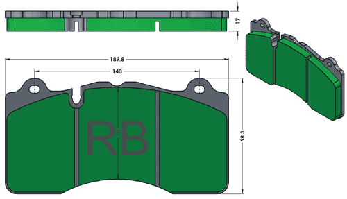 [PD1426-391 (=PD1395-391)] RB (XT910) Street Brake Pads: Range Rover (SC) FRONT