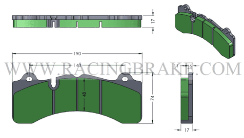 [PDR29-35] RB ET500 Brake Pad: Brembo Monobloc 6-Pot GT Caliper