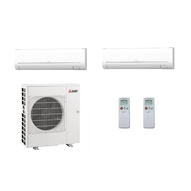 2 Zone | 9k + 18k | Mitsubishi Multi Zone Mini Split | 42,000 btu | 19. ...