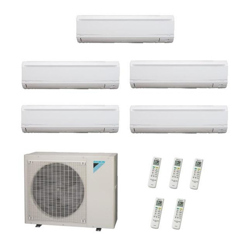 48,000 Btu 20.2 Seer Daikin 5 Zone Wall Mount Mini Split Heat Pump System 5F | 5MXS48TVJU + 7K + 7K + 7K + 7K + 12k