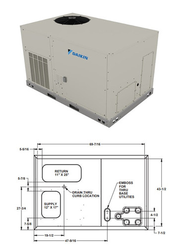 Daikin 4 Ton Package Unit | Air Conditioner | 208/230V | 3 Phase | 13.4 Seer2 | DFC0483D000001S