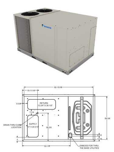 Daikin 12.5 Ton Package Unit | Air Conditioner | 208/230V | 3 Phase | IEER 14.4 | EER 11 | DFC1503D000001S