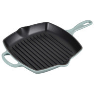 Le Creuset Cast Iron Signature Square Skillet Grill in Sea Salt