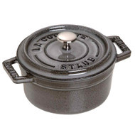 Staub Cast Iron Mini Round Cocotte in Graphite Grey