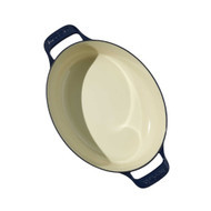 Made In Enameled Cast Iron Oval Dutch Oven in Blue