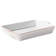 Made In Rectangular Baking Dish With Red Rim