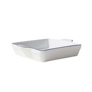 Made In Square Baking Dish With Navy Rim