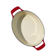 Made In Enameled Cast Iron Oval Dutch Oven in Red