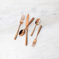 Fortessa Lucca Faceted Copper Rose 20-Piece Flatware Set