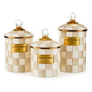 MacKenzie-Childs Mocha Check Small Canister